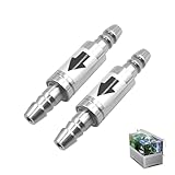 2 Stück Edelstahl Rückschlagventil Set Für Aquarium, Co2 Für 4mm Luftschlauch Luftpumpe Luft Anlage Diffusor