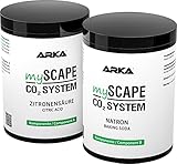 CO2 Nachfüllset – ARKA mySCAPE-CO2 Refiller 2×600 g – Komponente A: Zitronensäure & B: Natron – passend für CO2-Düngesysteme im Aquarium – einfach dosierbar, ergiebig & sicher - Aquascaping