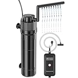 Forever Speed 5-in-1 Aquarium Innenfilter mit UVC Klärer 8 Watt, Aquarium Filter Pumpe inkl Einstellbarer Durchfluss 650L/h für 100-300L Aquarien