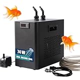 Ezcasch 160L Wasserkühler Aquarium 74W Aquarium Kühler,Kühlsysteme für Fischbecken Aquaponic Garnelen Axolotl inkl. Schlauch und Haltering
