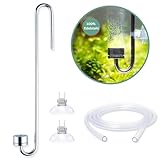 Q-Grow CO2 Diffusor Aquarium aus Edelstahl für Nano Aquarien, mit wechselbarer Keramikscheibe, inkl. 2m Schlauch - 15cm