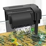 fishkeeper Hang on Filter Aquarium, Quiet Aquarium External Filter mit Professional 4-Stage Filtersystem, 681 L/H Skimmer Aquarium für 37-189L Aquarien, Filterpumpe Inklusive 2 Stück Filterwatte